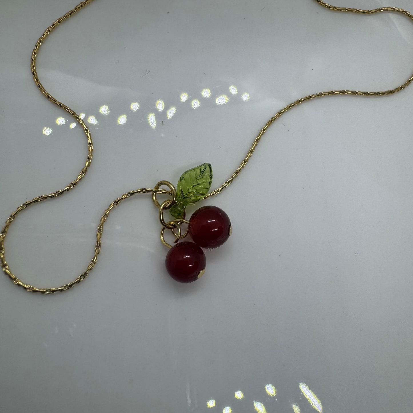 Red cherry Dainty Necklace