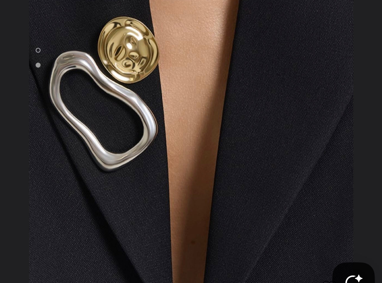 Silver abstract brooch pin