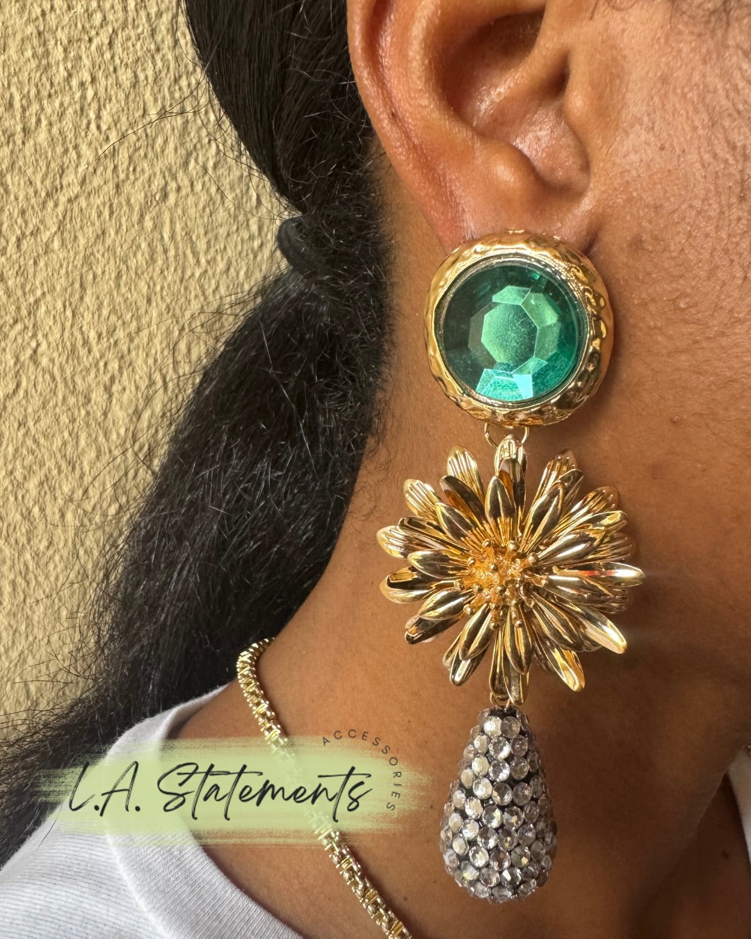 Green Statement Earring