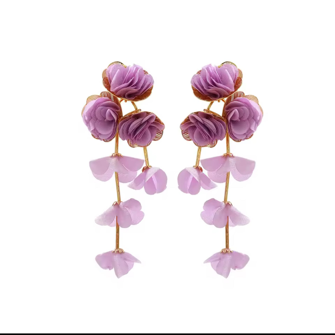 Purple Chiffon Tassel Flower