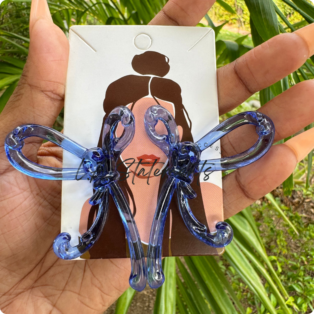 Yellow Acrylic Bow Earrings