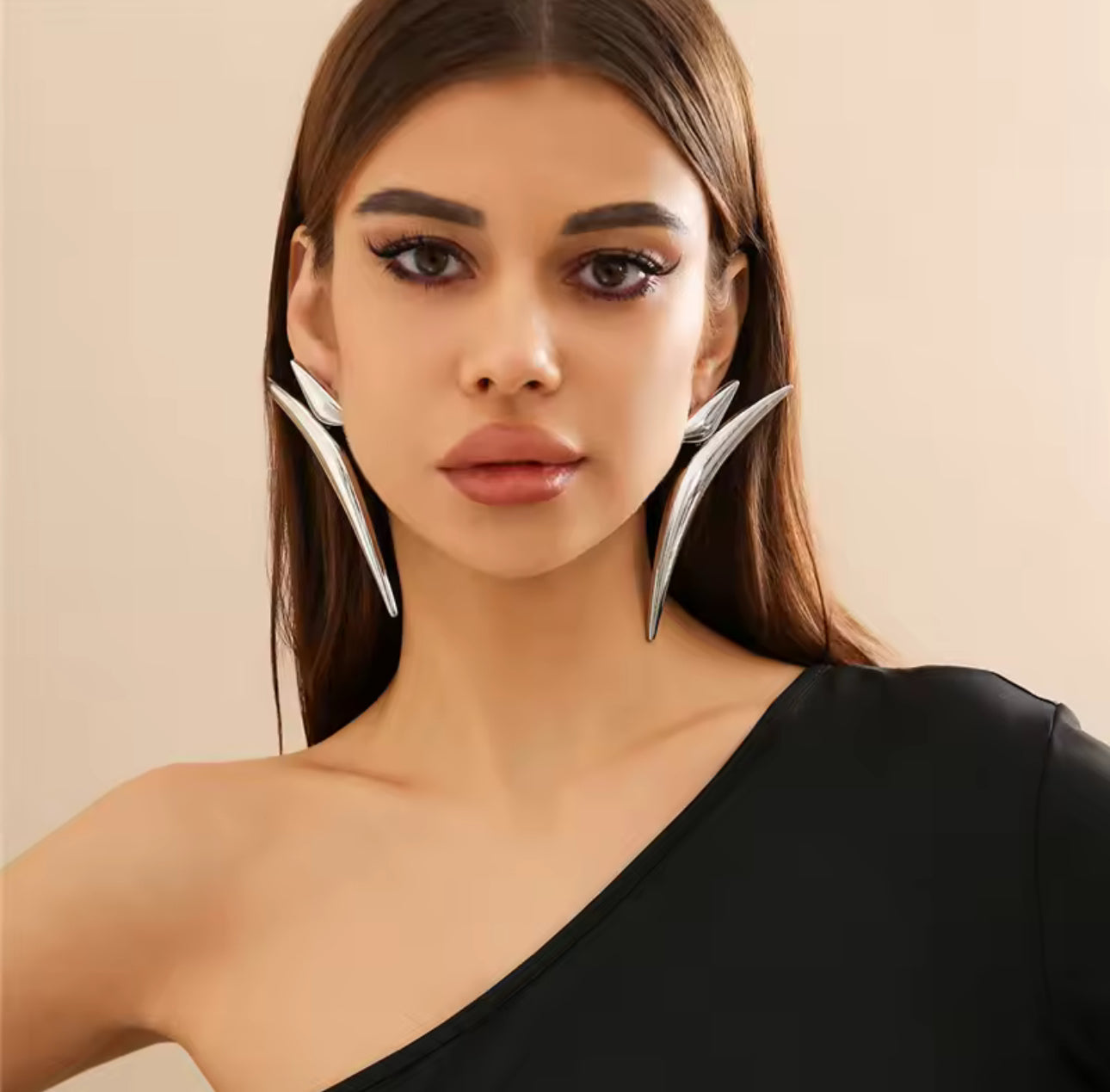 Silver Geometric Statement Earrings