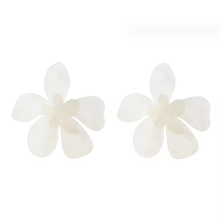 Pink Acrylic Flower Earring