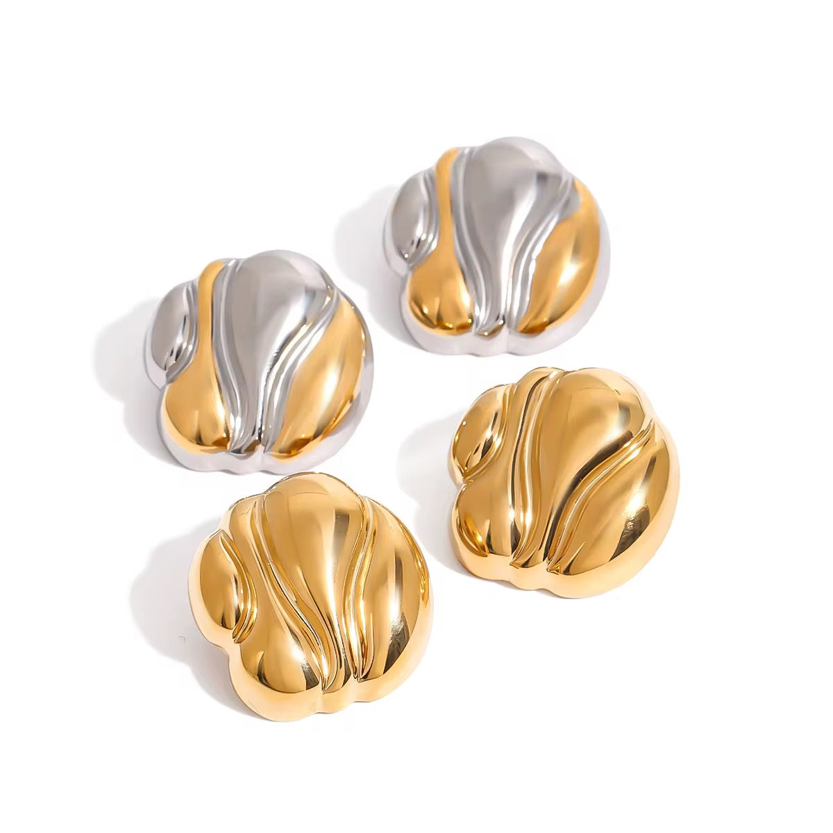 Vintage Abstract Stud Earrings - Stainless Steel