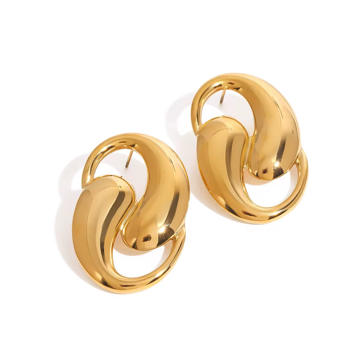 Water drop Ring Stainless Steel Earrings