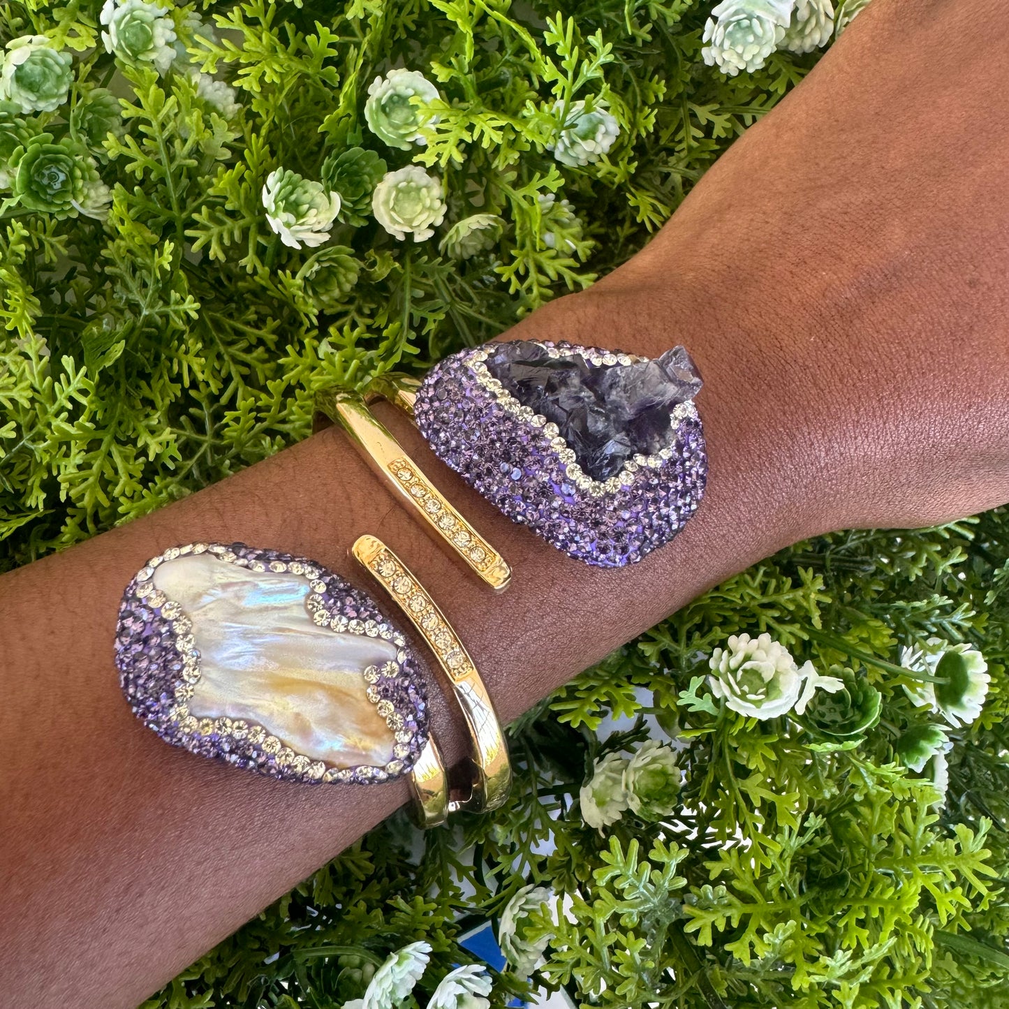 Amethyst Stone Cuff Bangle