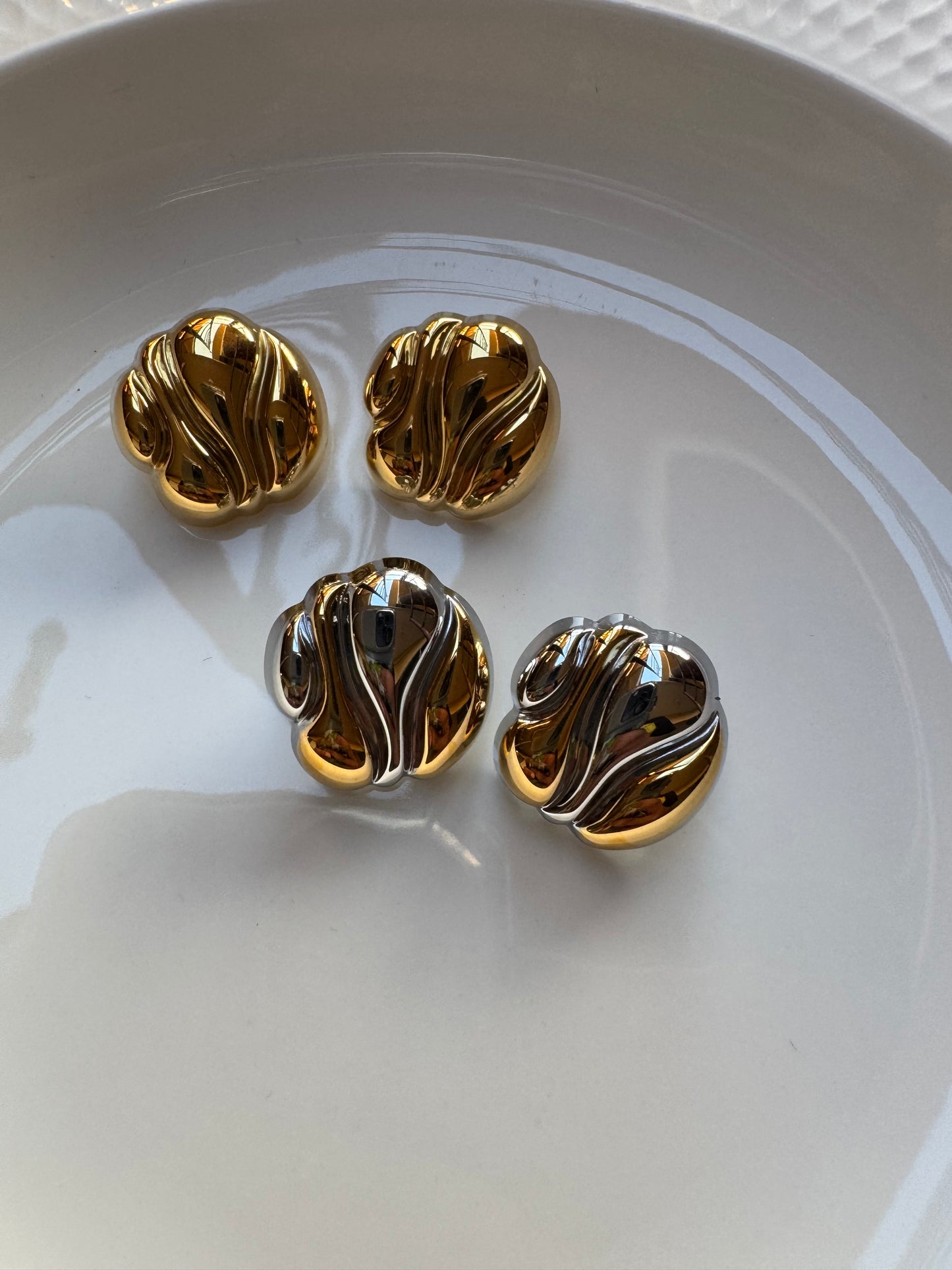 Vintage Abstract Stud Earrings - Stainless Steel
