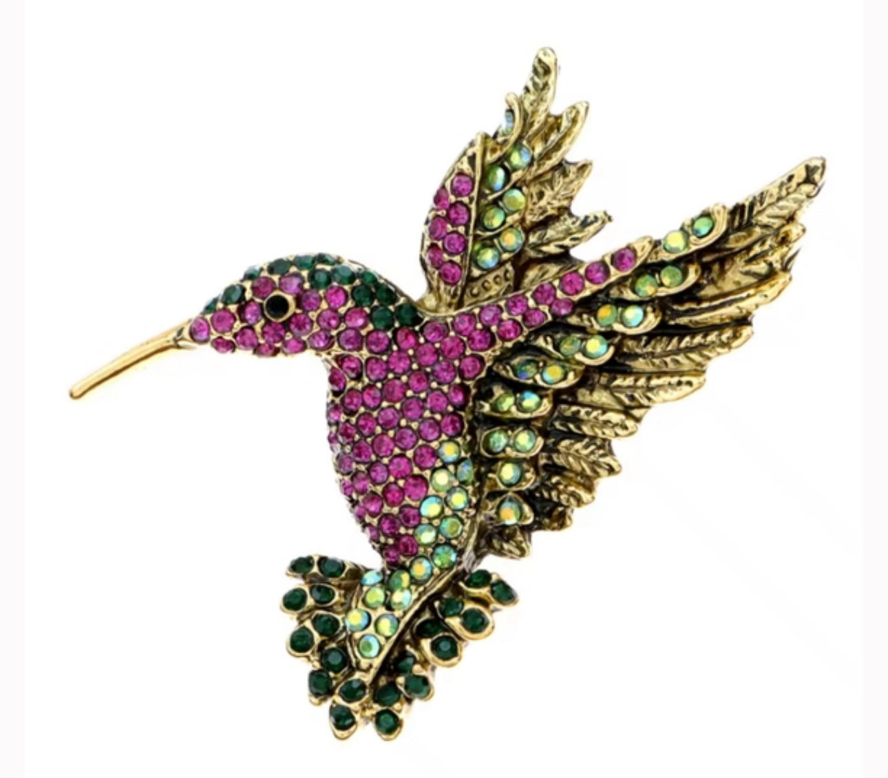 Blue Hummingbird brooch