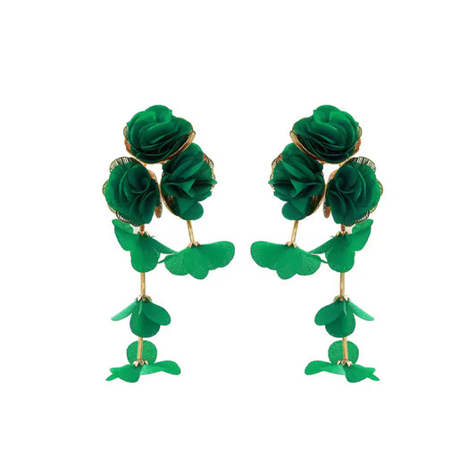 Green Chiffon Tassel Flower