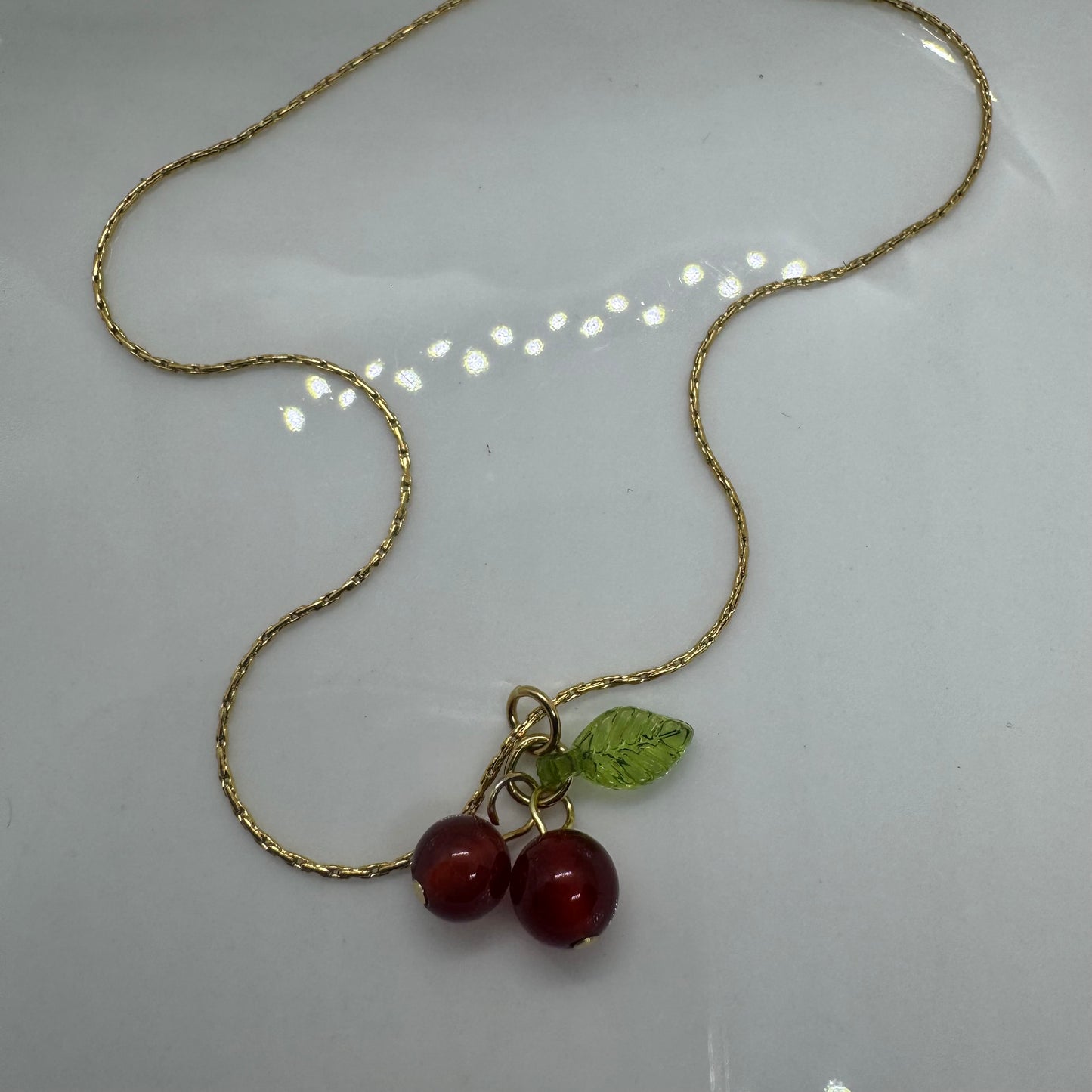 Red cherry Dainty Necklace