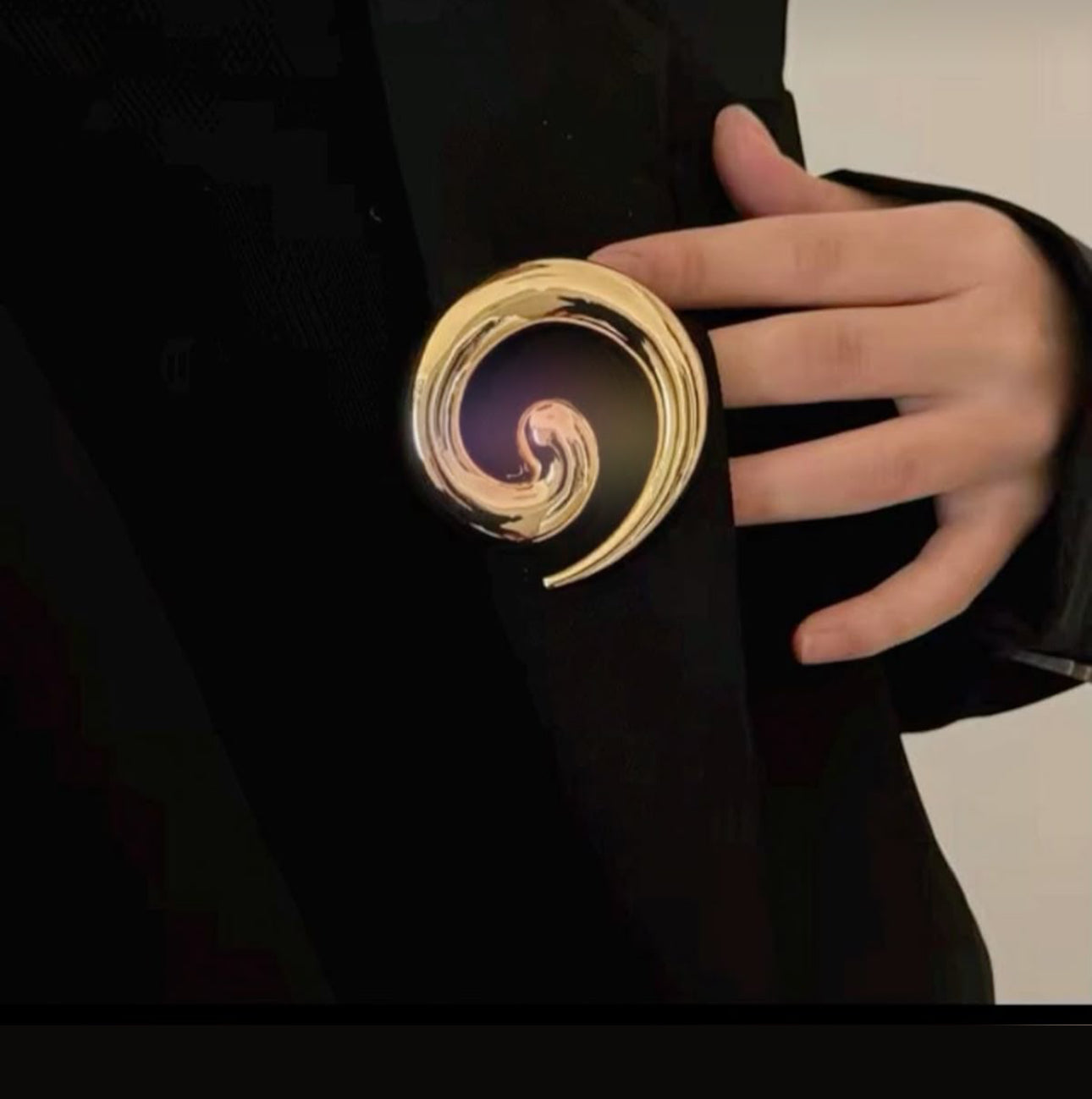 Gold Spiral Brooch