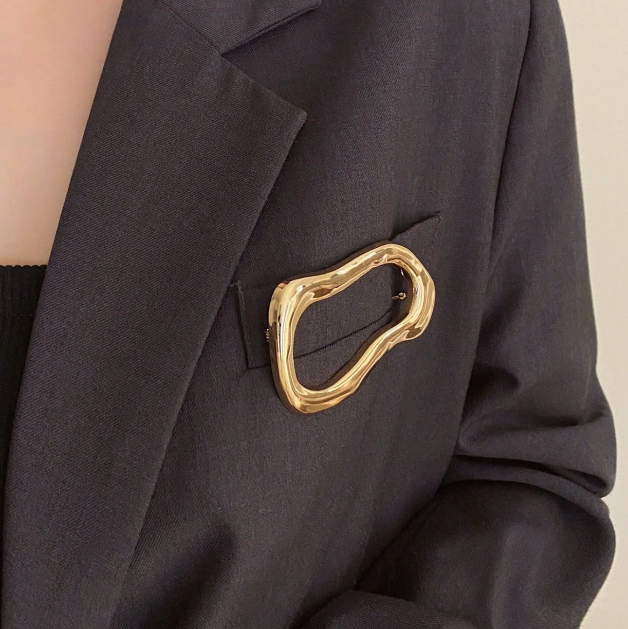Gold abstract brooch pin