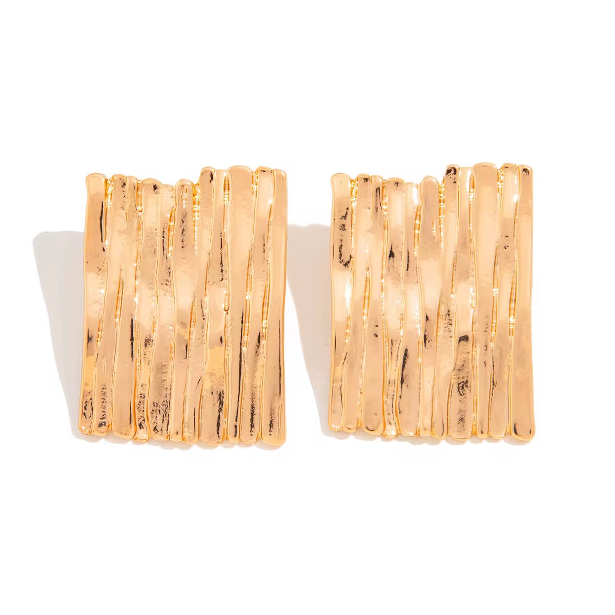 Gold square geometric earrings