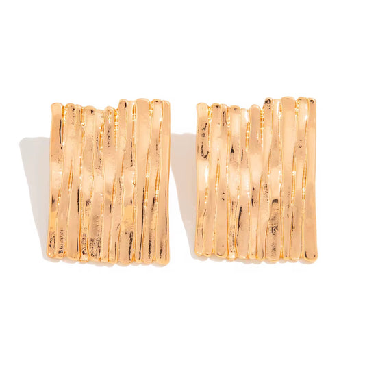 Gold square geometric earrings