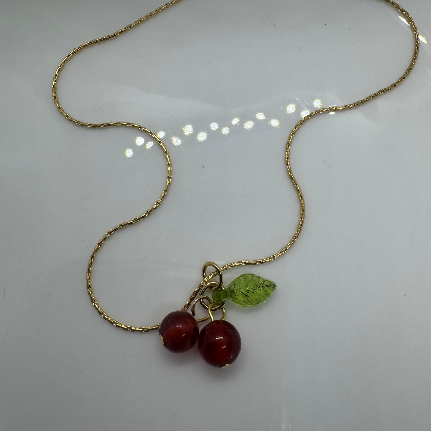 Red cherry Dainty Necklace