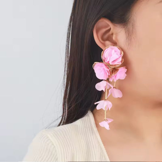 Pink Chiffon Tassel Flower