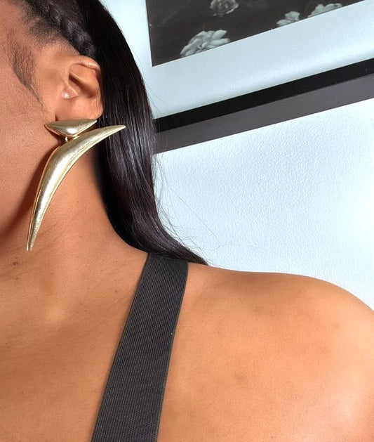 Gold Geometric Statement Earrings