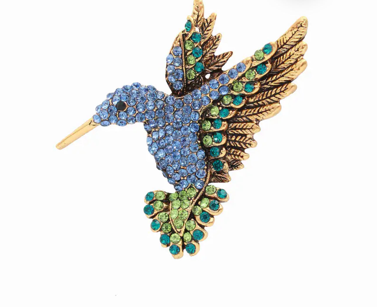 Blue Hummingbird brooch