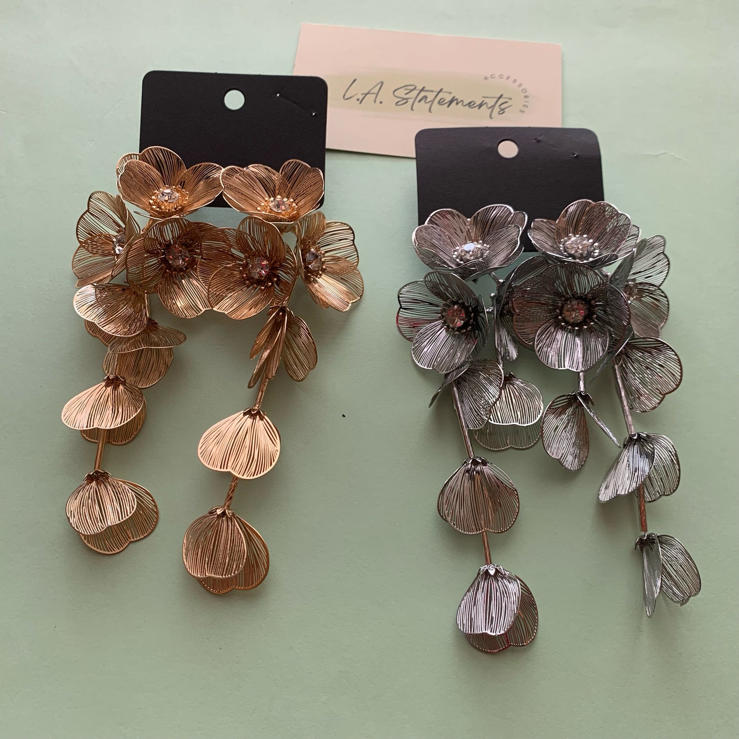 Z Metal flower earrings