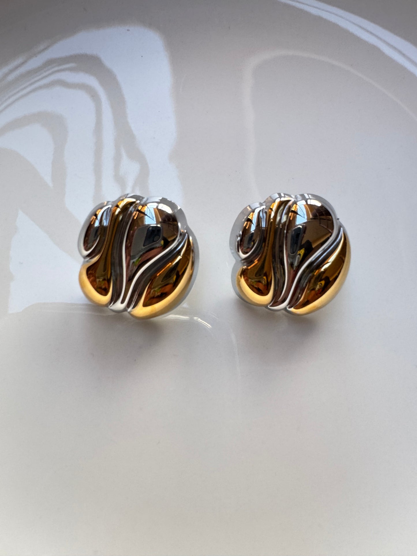 Vintage Abstract Stud Earrings - Stainless Steel