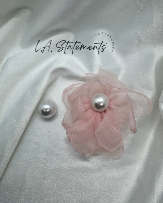 Pink Chiffon Pearl Earring