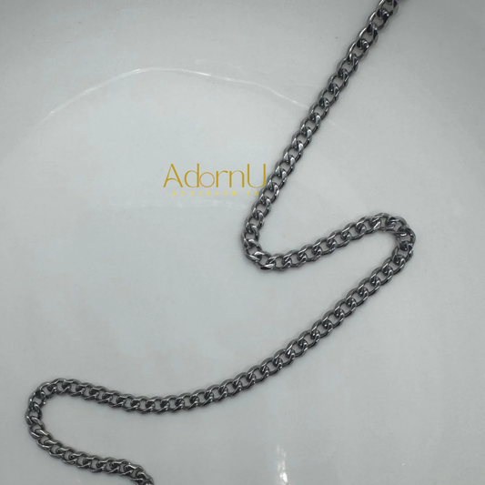 3mm Silver Cuban Chain 45vm