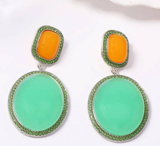 Oval Drop Earring