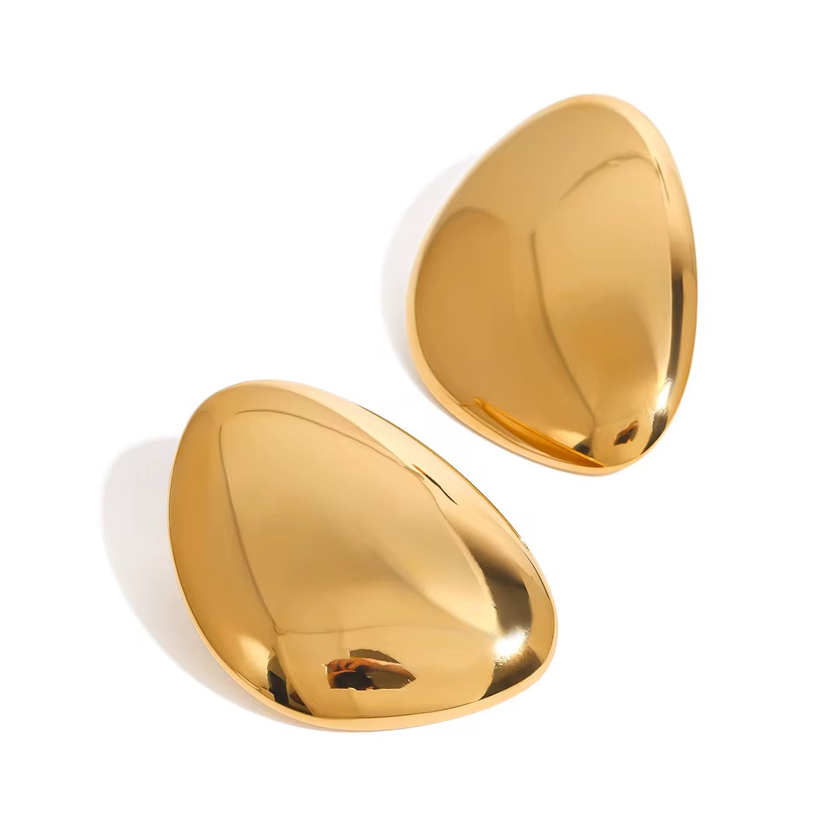 Oval Drop Earrings - Stainless Steel
